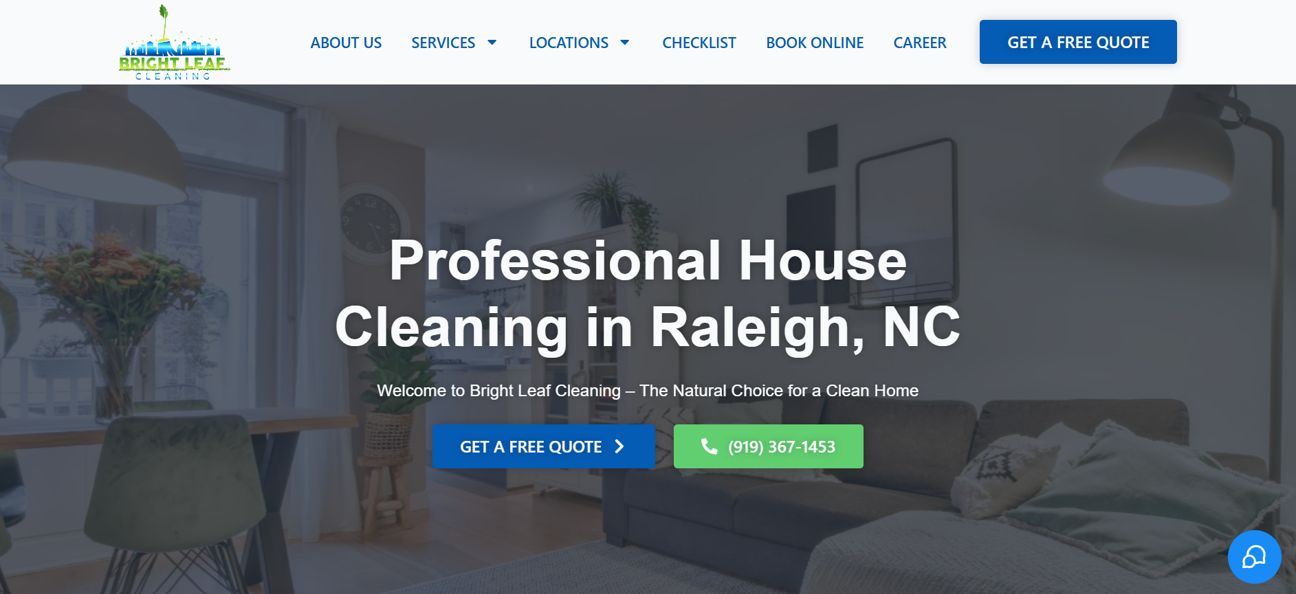 Bright Leaf Cleaning website built by Premier Positions