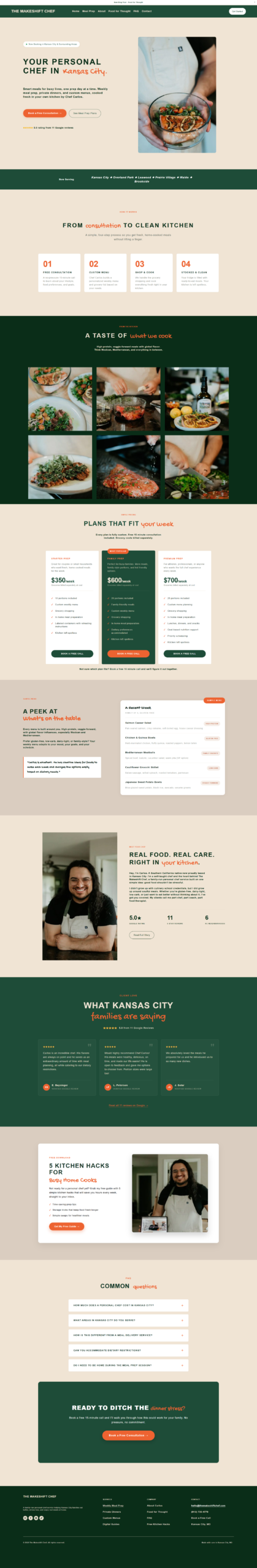The Makeshift Chef website